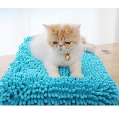 Strong Absorption Fast Drying Pet Bathing Towel / Blankets Microfiber Chenille Towel for Dog and Cats