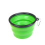 Silicone Pudding Collapsible Folding Foldable Pet Bowl With Carabiner Clip Soft Pet Food Portable Travel Plastic Bowl