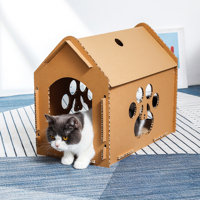 Wholesale Cat Scratching Board One-Level Cat House Cat Scratcher Playhouse Apartment
