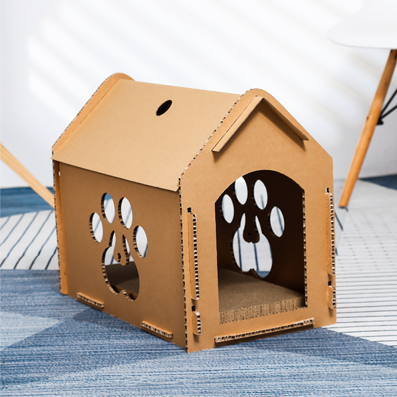 Wholesale Classic Scratching Board One-Level Cat House Scratcher Playgrounds Corrugated Cat Scratcher Playhouse Apartment
