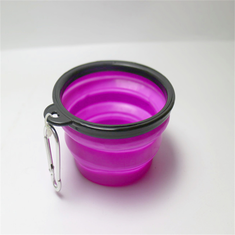 Portable Foldable Dogs Cats Travel Pet Water Food Bowls with Carabiner Clip for Walking Traveling Hiking