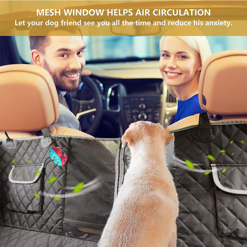 Detachable 100% Waterproof Scratch Prevent Anti Slip Pet Backseat Cover with Mesh Window