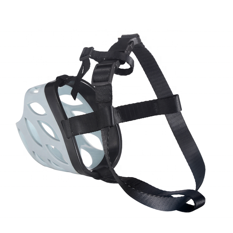 Plastic Dog Muzzle Adjustable Plastic Coated Nylon Headstall - Prevents nipping and Biting - Multiple Sizes and Colors