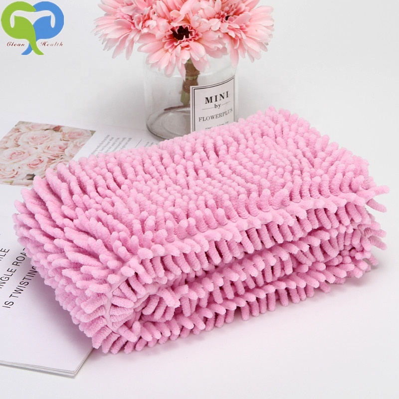 Ready to Ship In Stock Fast Dispatch PINK 60x35cm Pet Bath Towel Ultra Soft Microfiber Chenille Dog Dry Towel