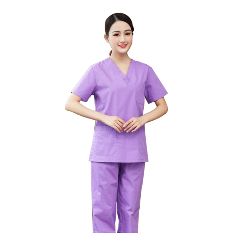 Wholesale High Quality Men Women 100% Cotton Uniform Nursing Scrubs Tops