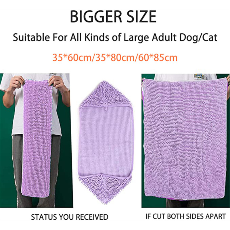 In Stock Quick Drying Super Absorbent Dog Drying Towel Microfiber Chenille Pet Towel for Dogs and Cats