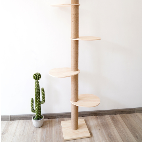 Wholesale  Solid Wood Cat Tree Climbing Frame Cat Scratcher Tree Floor to Ceiling