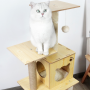 Tall Cat Tree Tower Scratching Post and Cat Hammock Wood Cat Tower for Indoor