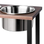 Luxury Stainless Steel Pet Bowl Anti-tip Elevated Pet Feeding Bowl Stand with Stainless Steel Bowls