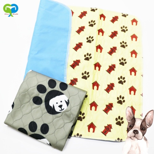 Large Size 3 layer  Reusable Printed Super Absorbent Waterproof Non Slip  Pet Training Dog Pee Pads