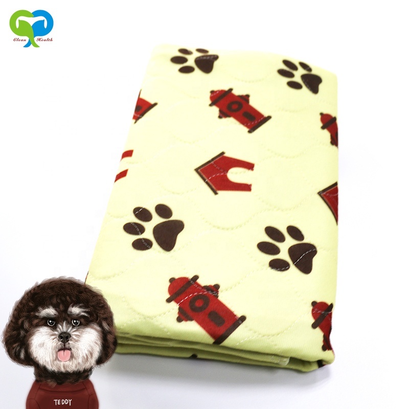 Large Size 3 layer  Reusable Printed Super Absorbent Waterproof Non Slip  Pet Training Dog Pee Pads