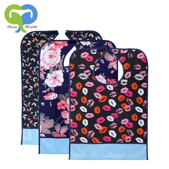 3 Pack Adult Bibs for Eating with Crumb Catcher Washable and Reusable Clothing Protectors adult bib for elderly Women