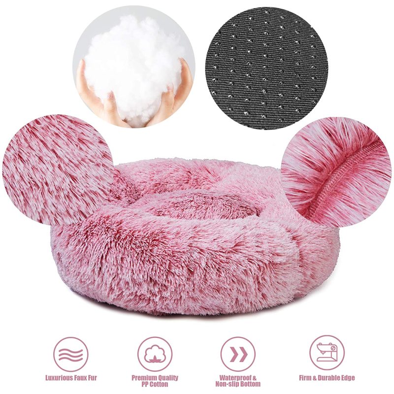 Calming Warming Super Soft Fabric High-Loft Dog Cushion Memory Foam Pillow Pet Bed