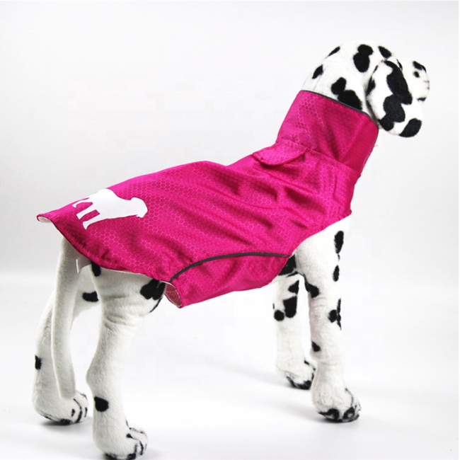 Wholesale Medium-Large Dogs Reflective Dog Rain Coats Strip Reflective Traction Rain Coats