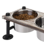 Luxury Stainless Steel Pet Bowls Detachable Anti-tip Double Elevated Pet Bowl Feeder For Dogs