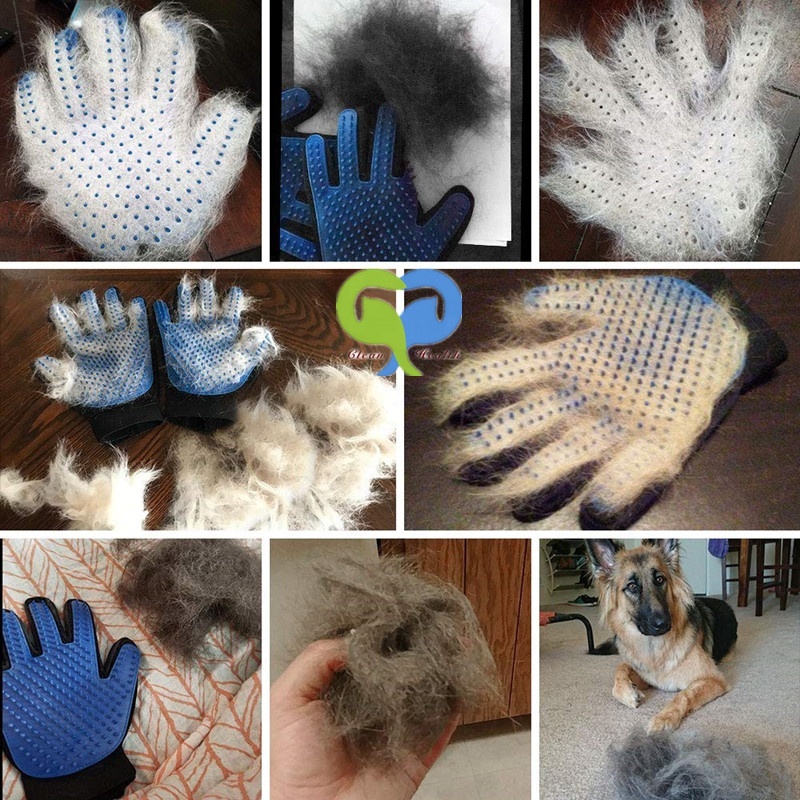 Silicone Hair Removal Pet Massage Glove Gentle Deshedding Brush Pet Grooming Gloves for Cat & Dog
