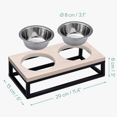Wholesale Luxury Stainless Steel Pet Food Bowl Anti-tip Fixed Height Elevated Pet Bowl Feeder For Dogs