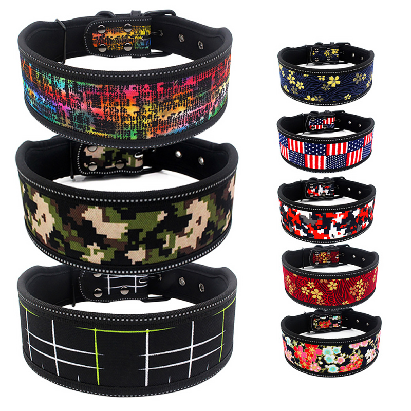 Wholesale Breathable Wide Heavy-Duty Tactical Soft Padded Reflective Dog Collar with Handle