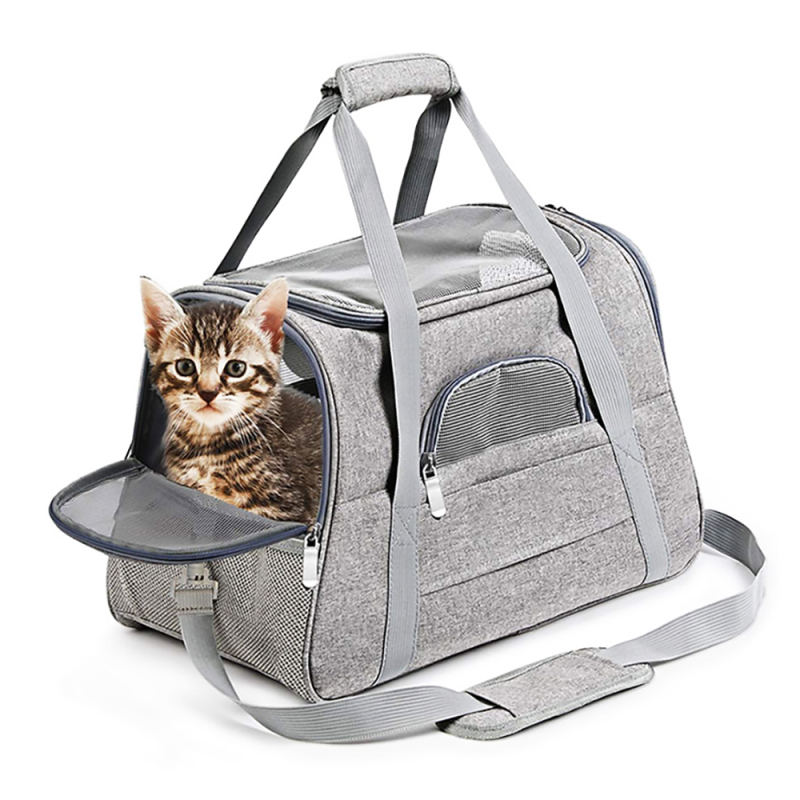 Wholesale Collapsible Travel Puppy Carrier Soft Sided Pet Carrier for Small Medium Cats Dogs