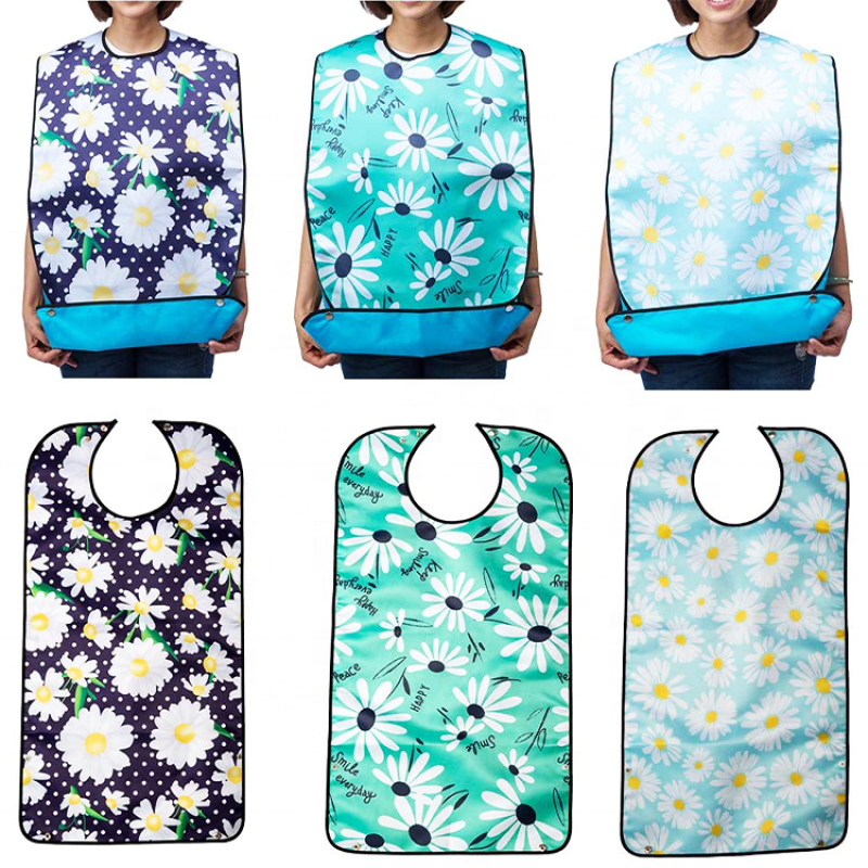 Adult Bibs for Senior Eating, Adult Washable Feeding Bibs, Bibs Eating Dining Clothing Protectors with Crumb Catcher