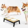 Elevated Metal Frame Dog Bowl Stand Double Pet Ceramics Pet Bowl For Dogs