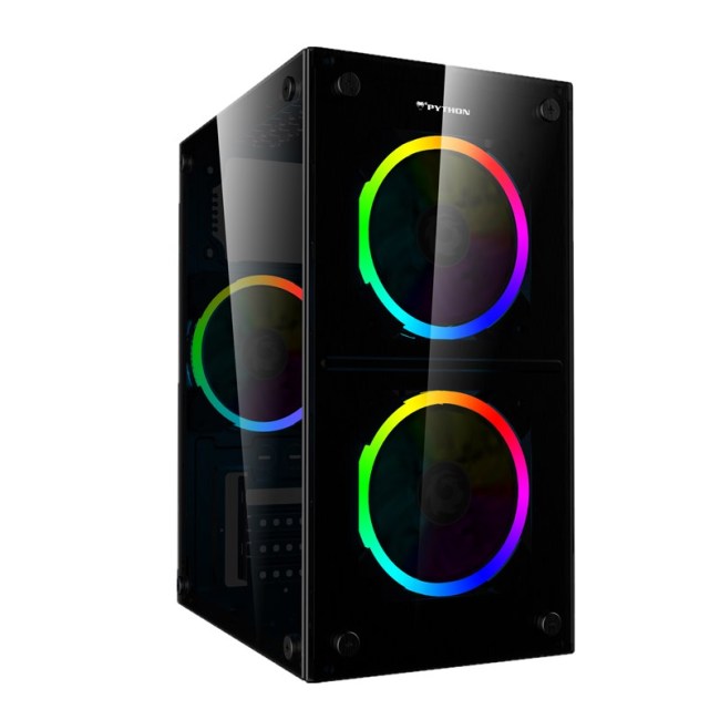 Desktop computer case side through RGB water cooling game support M-ATX mini small chassis