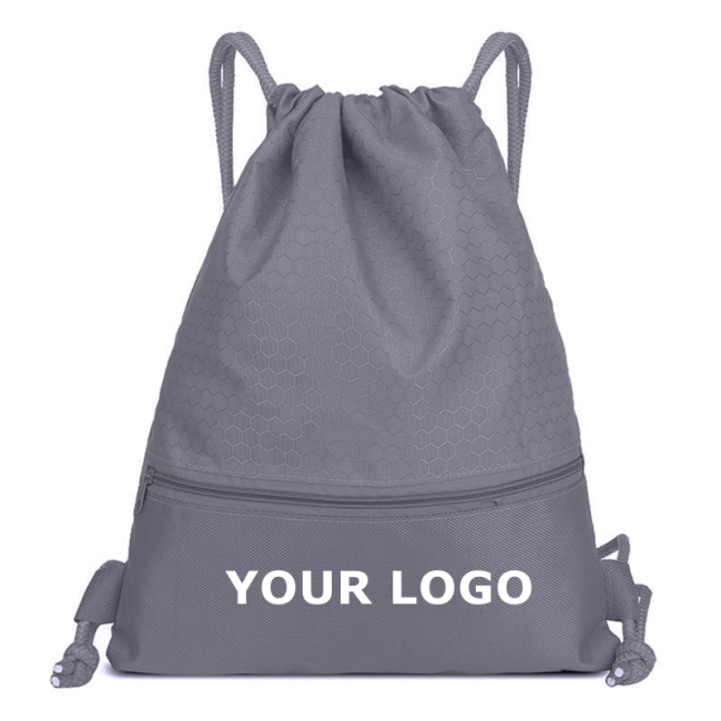 Wholesale Promotional Colorful Waterproof Polyester Drawstring Backpack Zipper Bag