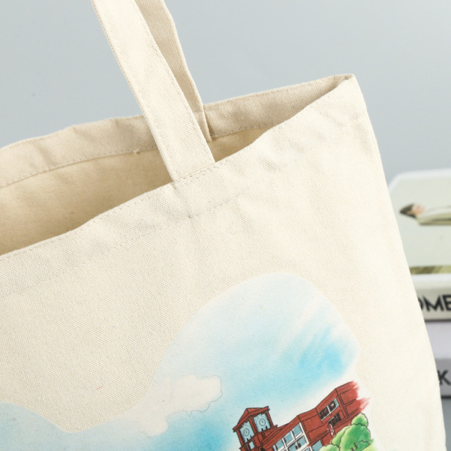 Hot sale 12oz canvas cotton sling bag with custom logo print weekend canvas floral canvas bag