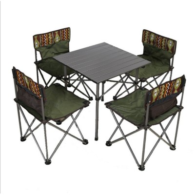 outdoor self-driving tour BBQ table and chair set Portable picnic folding table and chair set
