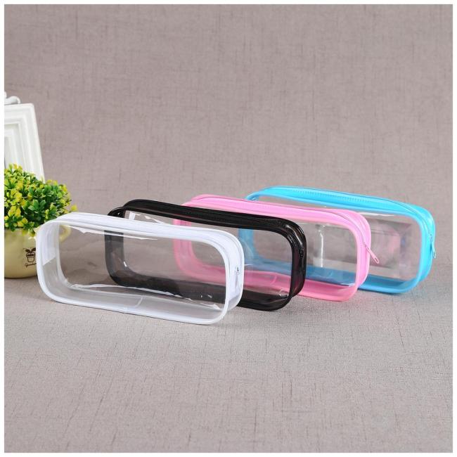 Clear Pencil Case /Transparent PVC Big Capacity Pencil Pouch/ Pen Bag Cosmetic Pouch with Zipper for School Office