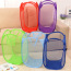 Home housekeeping up washing clothes bin bag clothes multi colors storage foldable mesh laundry basket