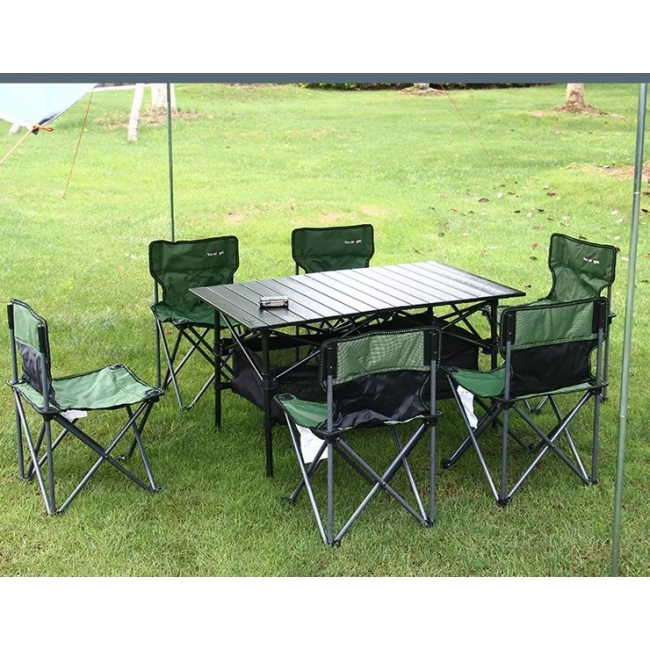 Camping Table Set Outdoor Picnic 4-6 Person Folding Camping Table and Chair Set