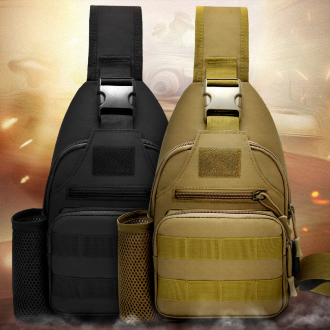 Water bottle case chest bag Cycling sports Outdoor tactical shoulder bag Leisure bag with USB charging Port
