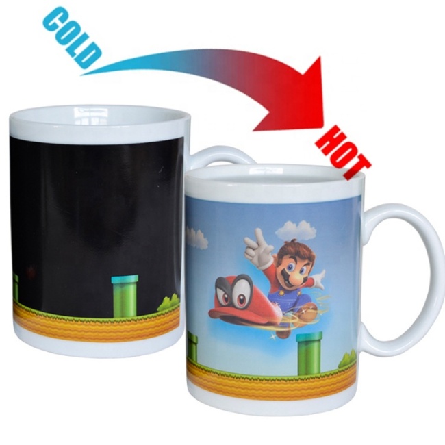 Customized Porcelain Magic mugs Father Day Gifts Printing Logo couple Ceramic Mugs Color Change Coffee mug