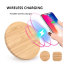 Round Square Wooden Wireless Charger 5W 10W 15W Qi Adapter Universal Bamboo Wireless Charger For Iphone