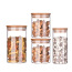 Kitchen Sealed Food Storage Sealed  Tank Wooden Cover Glass Storage Container