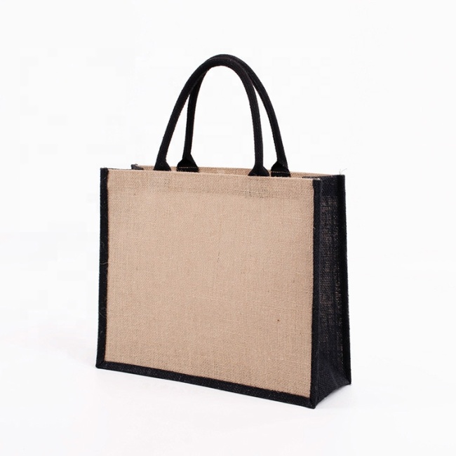 Factory wholesale Waterproof jute shopping bag beach bag women handbag