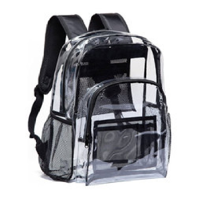 Customized PVC Plastic Large Capacity Heavy Duty Transparent Clear Backpack Bookbags School For Students Women Girls