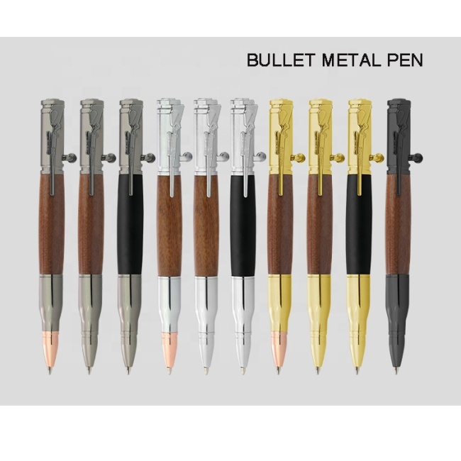 Gun Metal Bolt Action Bullet Shaped Ballpoint Ink Alpen Gold Pen with Rifle Design Clip Gun Metal Rifle Bullet Pen Kits