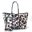 Custom waterproof  fashion leopard printing handbag perforated neoprene tote travel beach bag