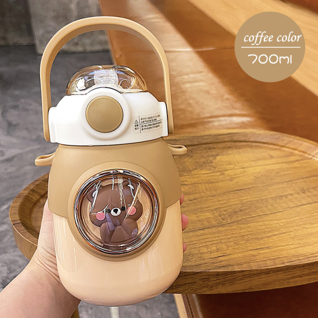 Cute Animal Shape Portable Double Wall Thermos Stainless Steel Insulated Water Bottle Vacuum Cup Sport Travel Coffee Cup