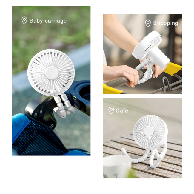 Stroller Fan,Summer Personal Portable Outdoor Desk Handheld Fan,USB Rechargeable Mini Fan