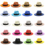 Factory wholesale  straw sun fashion visor roll brim hats women wide brim straw panama hat fedora beach sun hat UPF50+