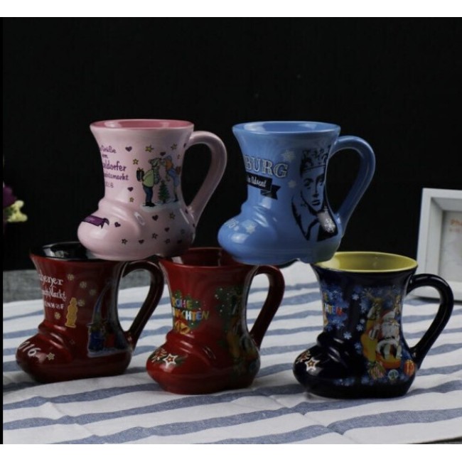 ceramic Christmas boot shape beer cup ceramic boots mug