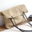 Vintage natural environmental friendly canvas shoulder bag cotton linen tote bag with leather handle