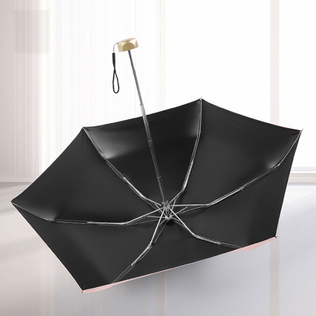 Luxury UPF50+ 6K Umbrellas Rainy Pocket Light 5 Folding Umbrella For Women UV Mini Small Flat Handle Umbrella
