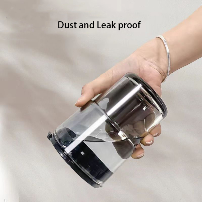 16oz Glass Water Tumbler with Straw and Lid Iced Coffee Cup Reusable Leak Proof BPA FREE Water Bottle Outdoor Sports Gym