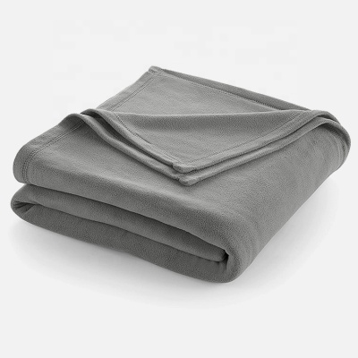 Wholesale grey polar fleece blanket promotion airline blanket