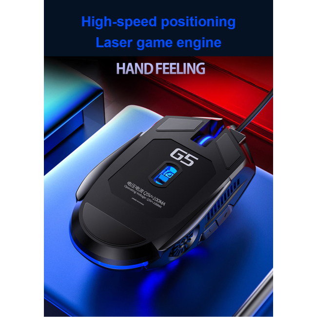Original CE/ROHS Passed G5 Game Gaming Mouse 7-Color RGB Breathing Led Light Pc Laptop Universal Usb Wired Mouse