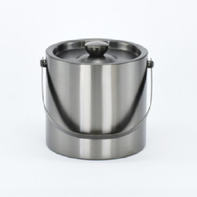 1.6L capacity stainless steel Double Wall polishing ice container filter frame champagneice wine ice bucket with Lid